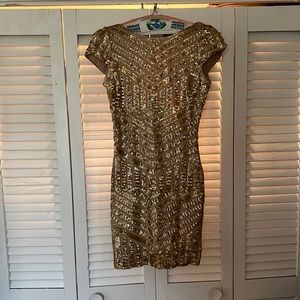 Dress the Population Gold sequin mini dress